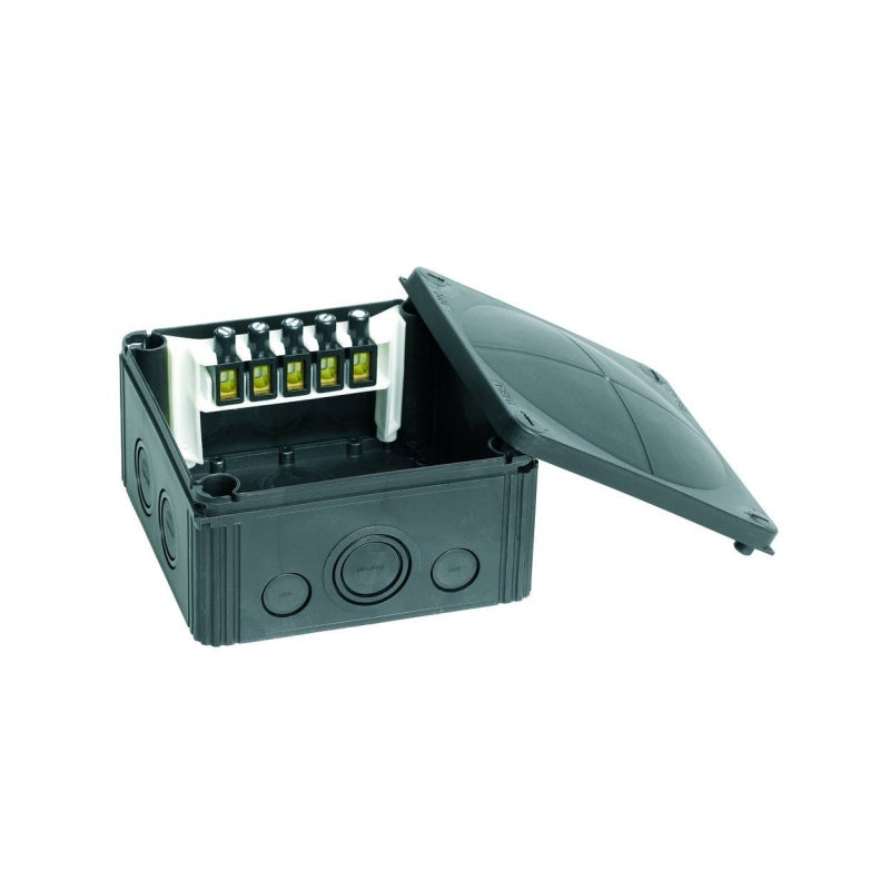 Wiska Combi 1010/5 BK Polypropylene 140 x 140 x 82mm Enclosure Black (with 5 Pole Terminal)