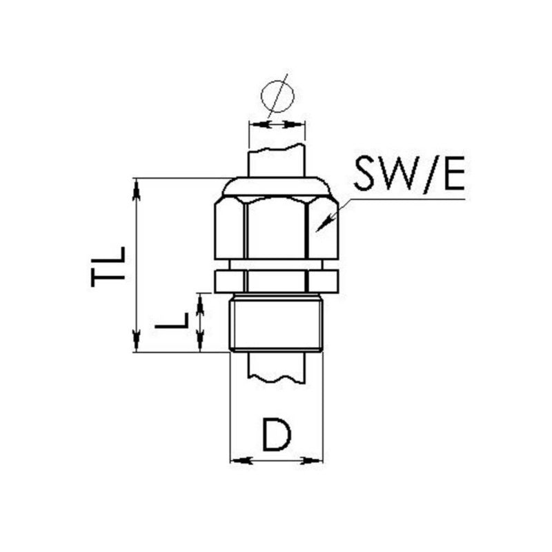 Wiska Sprint® GLP20 Cable Gland with locknut IP68 Grey (Pack of 10)