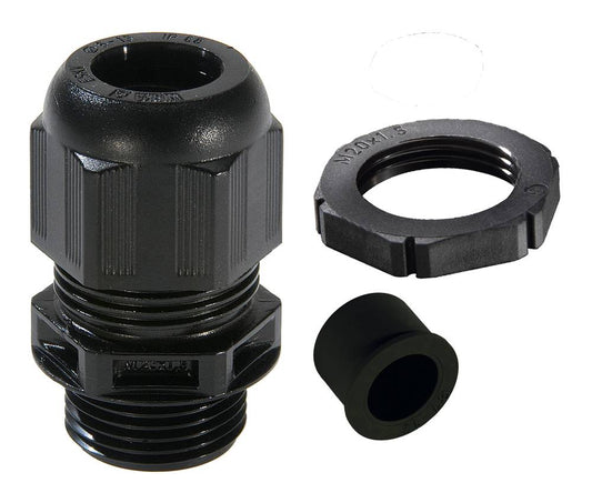 Wiska Sprint® GLP20 Plus RDE Cable Gland with locknut IP68 Black (Pack of 10)