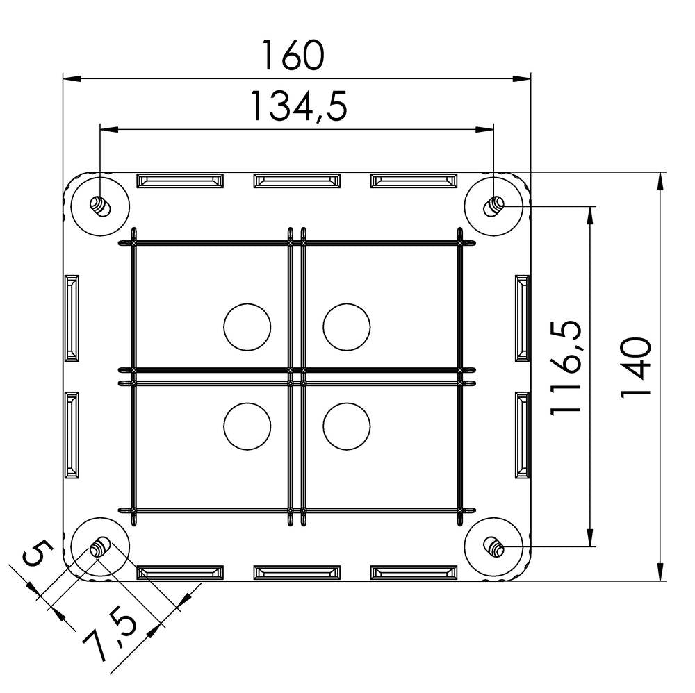 Wiska Combi 1210/5 LG Polypropylene 160 x 140 x 81mm Enclosure Grey (with 5 Pole Terminal)