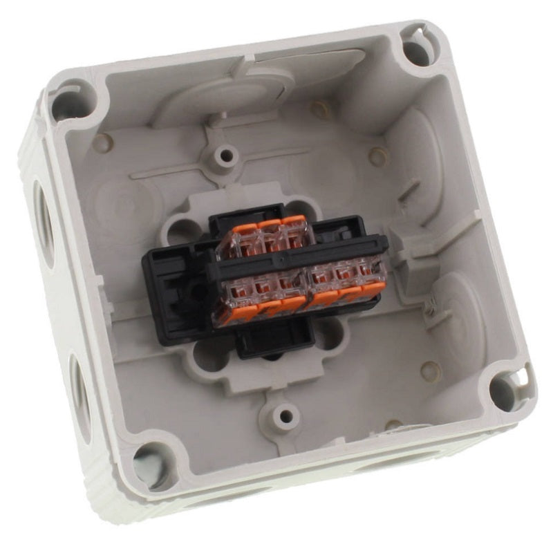 Wiska Combi 407 LG Polypropylene 95 x 95 x 60mm Enclosure Grey IP66 3x3 Pole Wago Connectors