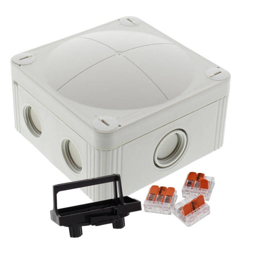 Wiska Combi 407 LG Polypropylene 95 x 95 x 60mm Enclosure Grey IP66 3x3 Pole Wago Connectors