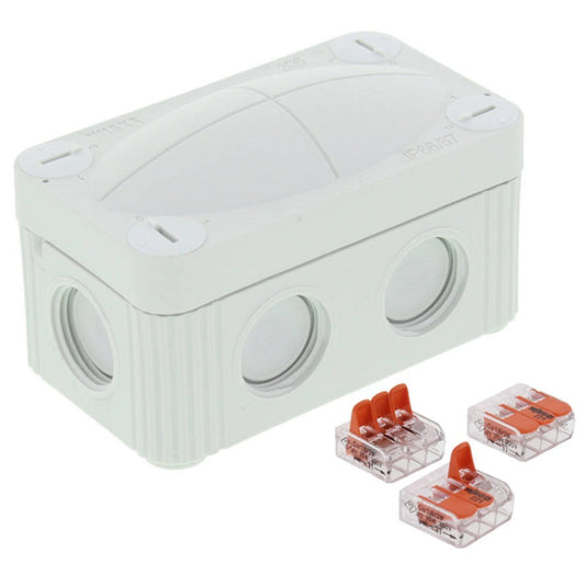 Wiska Combi 206 LG Polypropylene 85 x 49 x 51mm Enclosure Grey IP66 3x3 Pole Wago Connectors