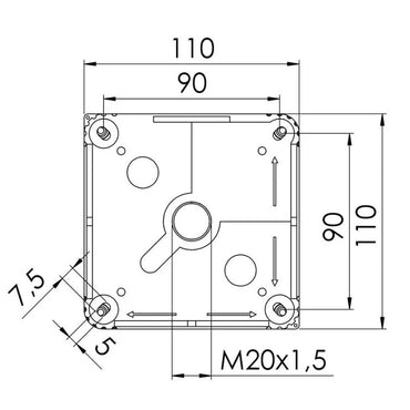 Wiska COMBI 607/5 WH Polypropylene 110 x 110 x 66mm Enclosure White (with 5 Pole Terminal)
