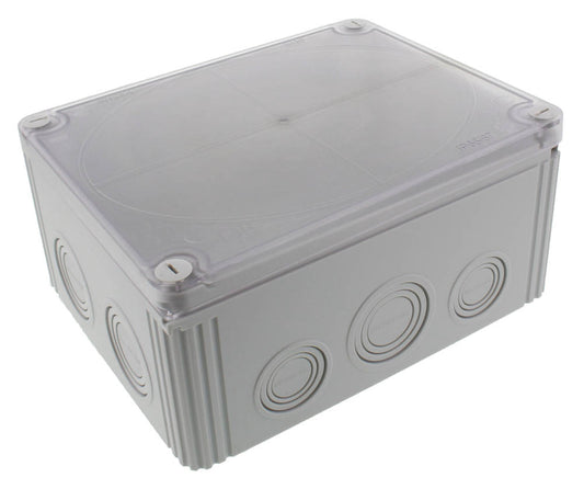Wiska Combi 1610/CLEAR/3 LG Polypropylene 200 x 160 x 94mm Enclosure Grey Clear Lid (with 3 Pole Terminal)