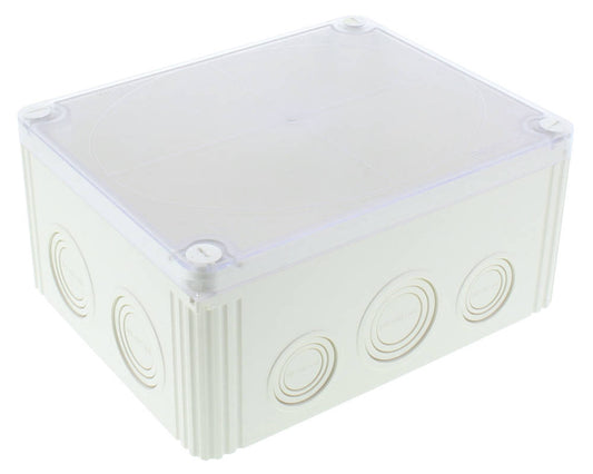 Wiska Combi 1610/CLEAR/3 WH Polypropylene 200 x 160 x 94mm Enclosure White Clear Lid (with 3 Pole Terminal)