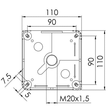 Wiska Combi 607 BK Polypropylene 110 x 110 x 66mm Enclosure Black IP66 3x3 Pole Wago Connectors