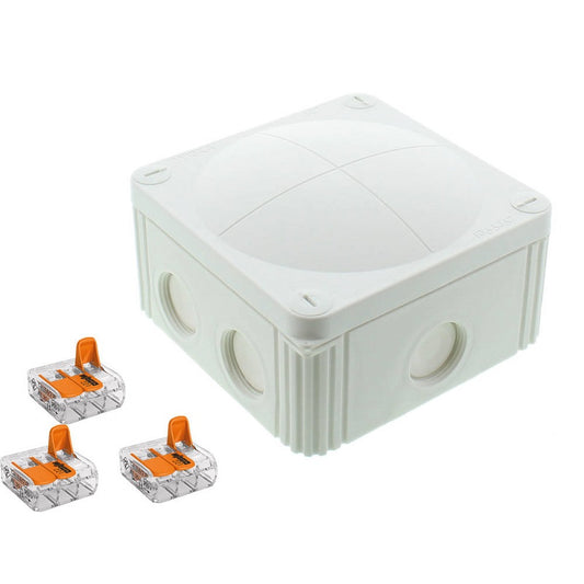 Wiska Combi 607 WH Polypropylene 110 x 110 x 66mm Enclosure White IP66 3x3 Pole Wago Connectors