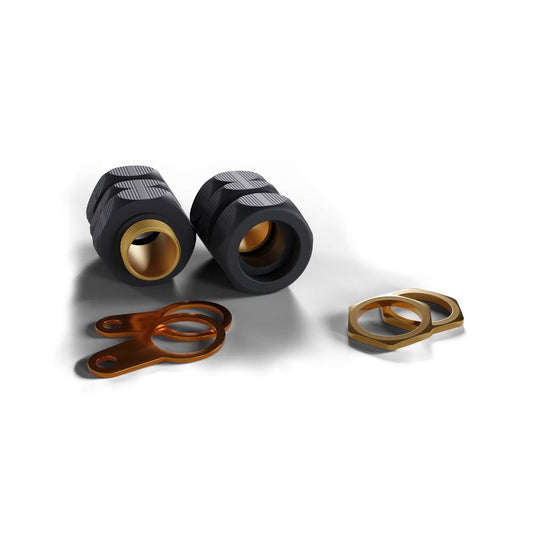 Wiska ShieldGland M32 Pack IP68 c/w Brass Locknut & Earth Tag Clamping Range 24-36mm (2 Per Pack)