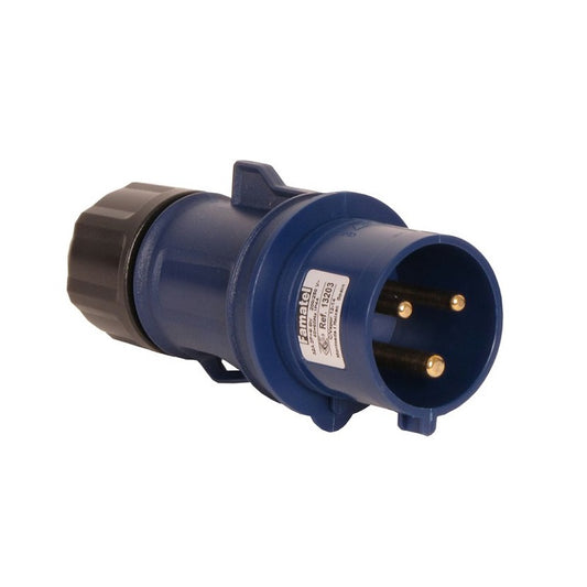Famatel 32A 2P+E 6h 240V Plug IP44 Blue