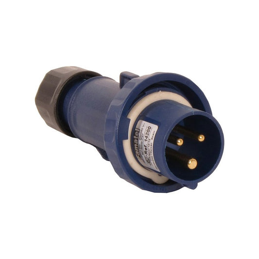 Famatel 16A 2P+E 6h 240V Plug IP67 Blue