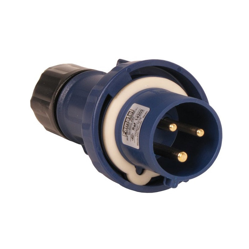 Famatel 32A 2P+E 6h 240V Plug IP67 Blue