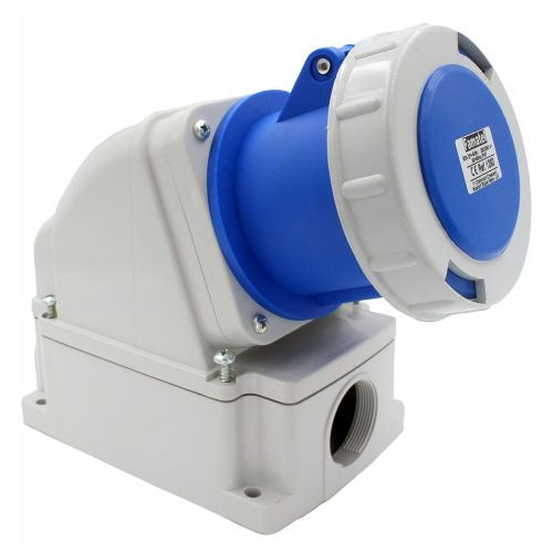 Famatel 125A 2P+E 6h 240V Surface Socket IP67 Blue