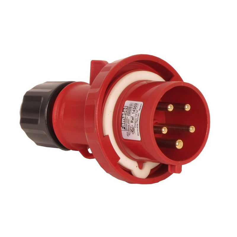 Famatel 32A 3P+N+E 6h 415V Plug IP67 Red