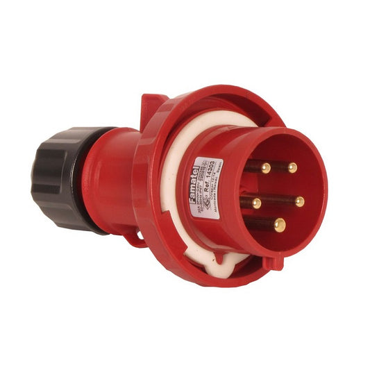 Famatel 32A 3P+N+E 6h 415V Plug IP67 Red