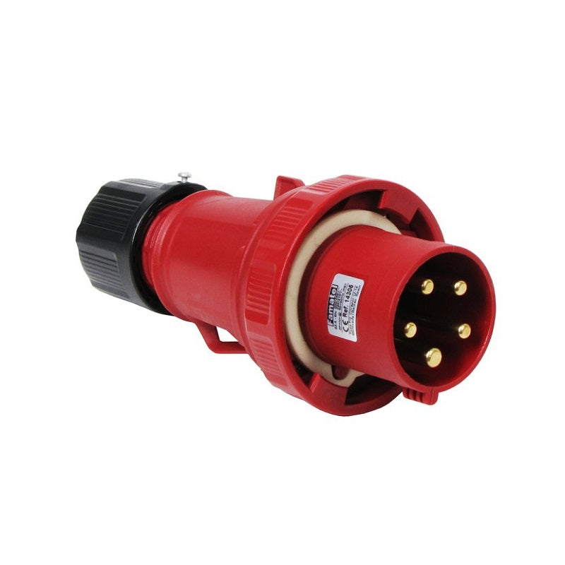 Famatel 63A 3P+N+E 6h 415V Plug IP67 Red