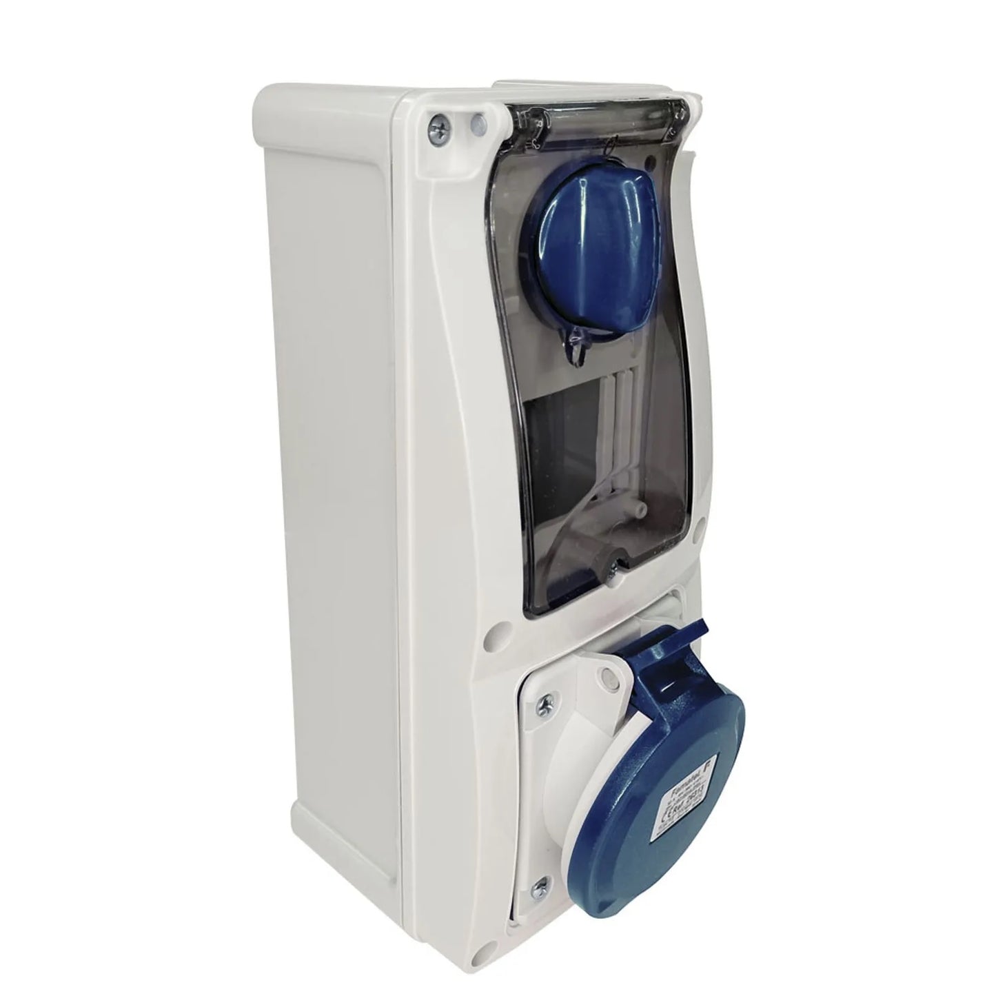 Famatel 32A 2P+E 6h 240V Vertical Switched Sockets IP44 Blue