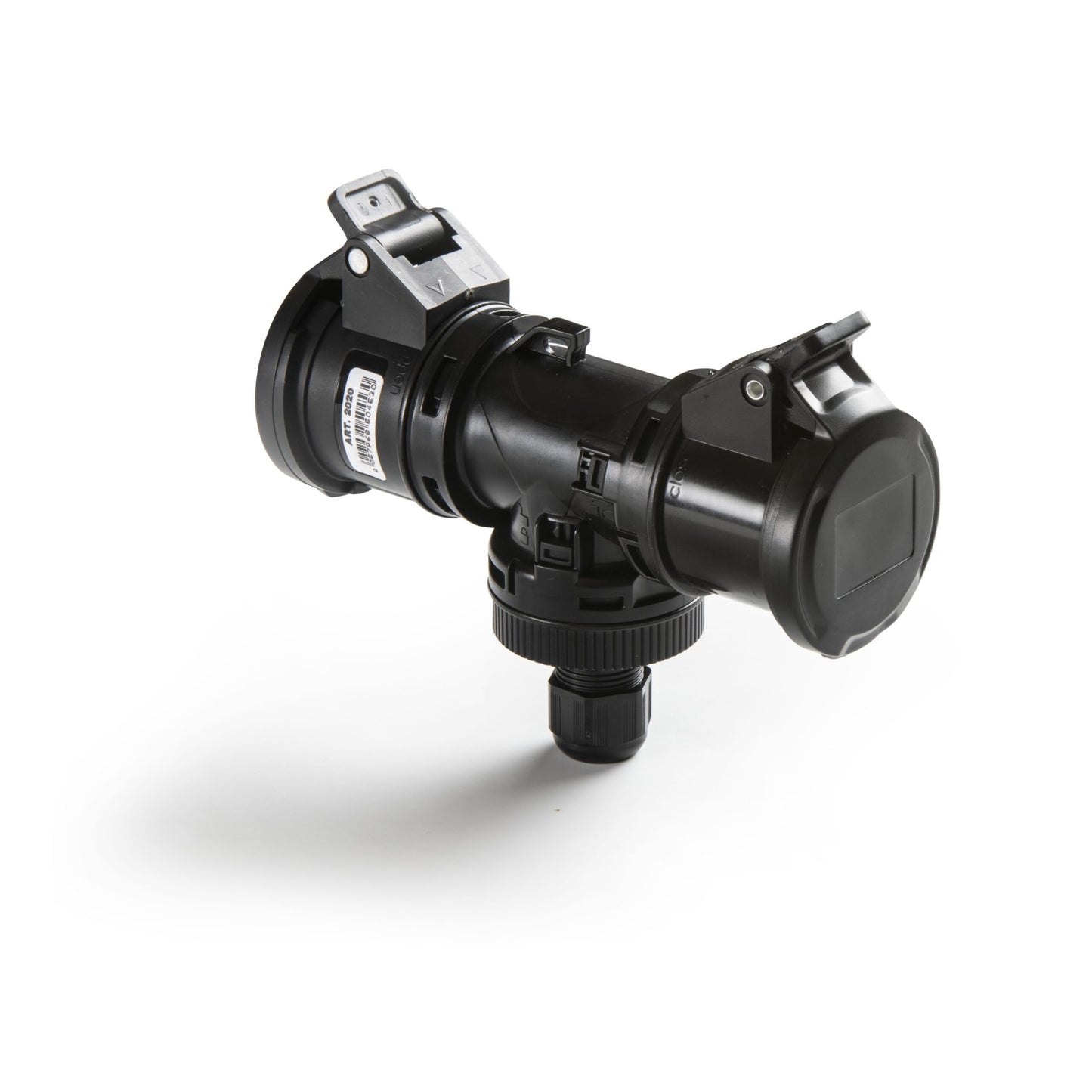 Famatel T-Power 2 x 16A 2P+E 6h 240V Coupler c/w 1 Gland IP65 Black