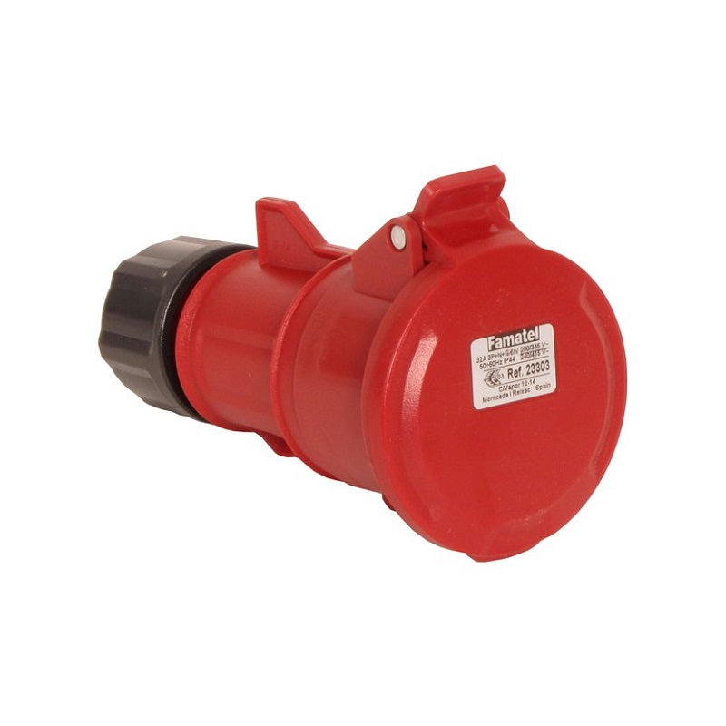 Famatel 32A 3P+N+E 6h 415V Coupler IP44 Red