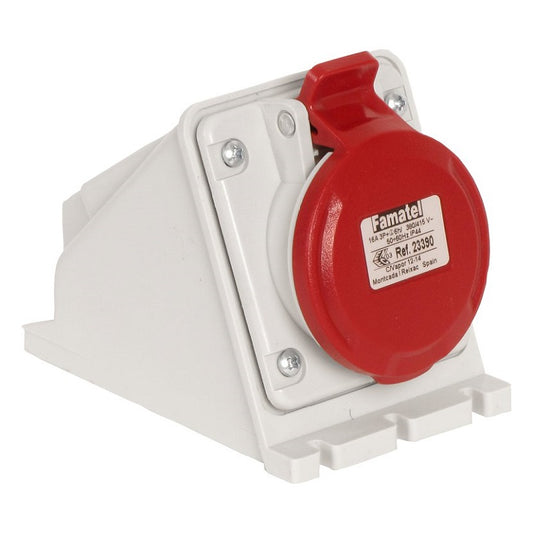Famatel 16A 3P+E 6h 415V Surface Socket IP44 Red
