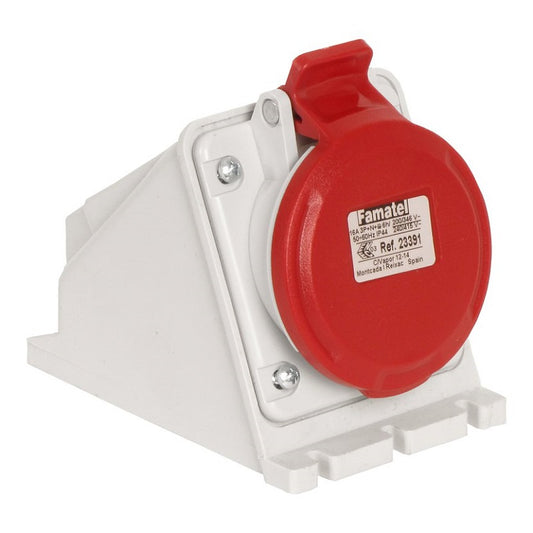 Famatel 16A 3P+N+E 6h 415V Surface Socket IP44 Red
