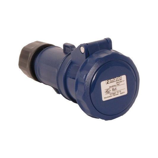 Famatel 32A 2P+E 6h 240V Coupler IP67 Blue