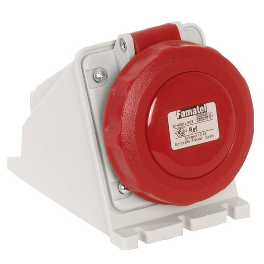 Famatel 16A 3P+E 6h 415V Surface Socket IP67 Red