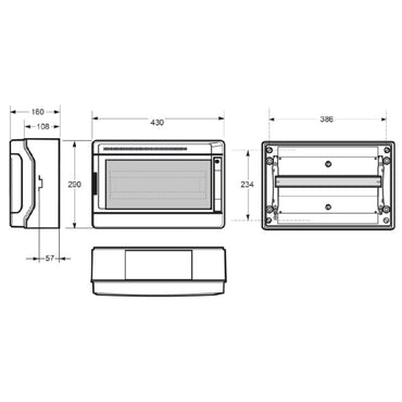Famatel Acqua Plus IP65 Weatherproof Consumer Unit Enclosure 18 Modules (1x18)