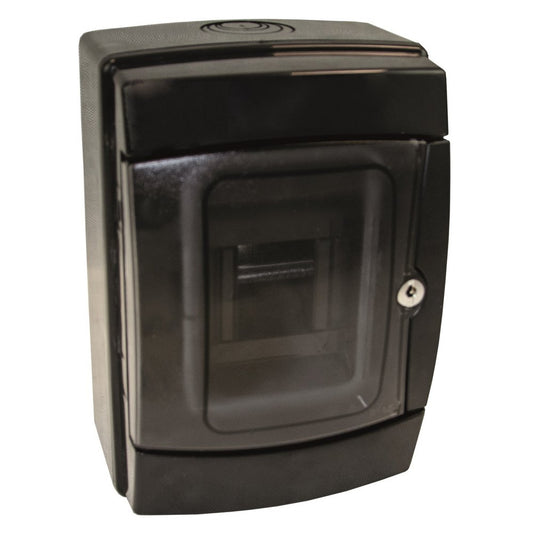 Famatel Acqua 390 Wall Mounted Enclosure 215mm x 145mm x 110mm ABS IP65 Black 4 Modules