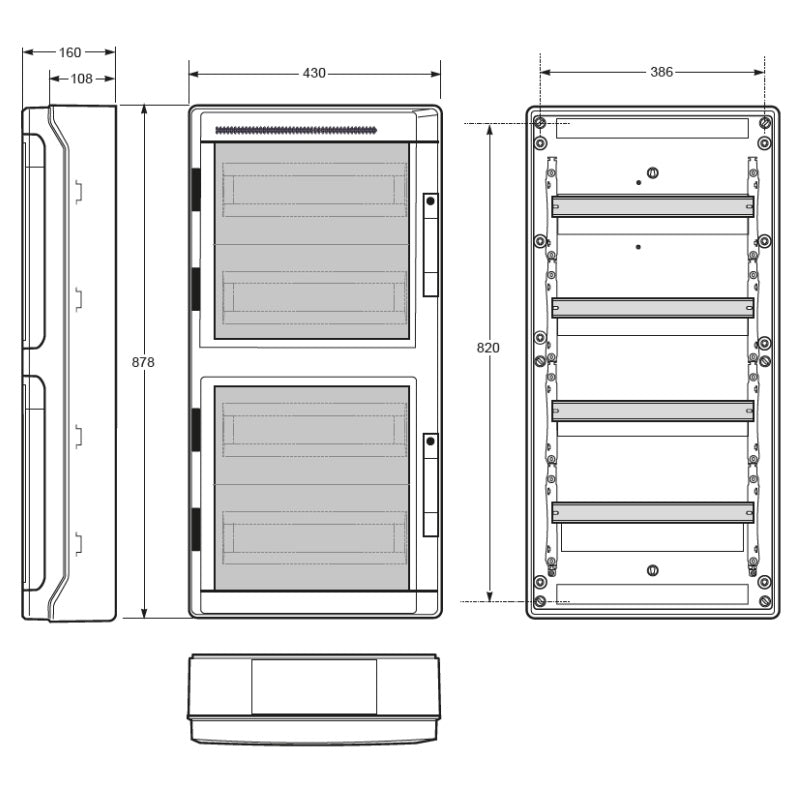 Famatel Acqua Plus IP65 Weatherproof Consumer Unit Enclosure 72 Modules (4x18)