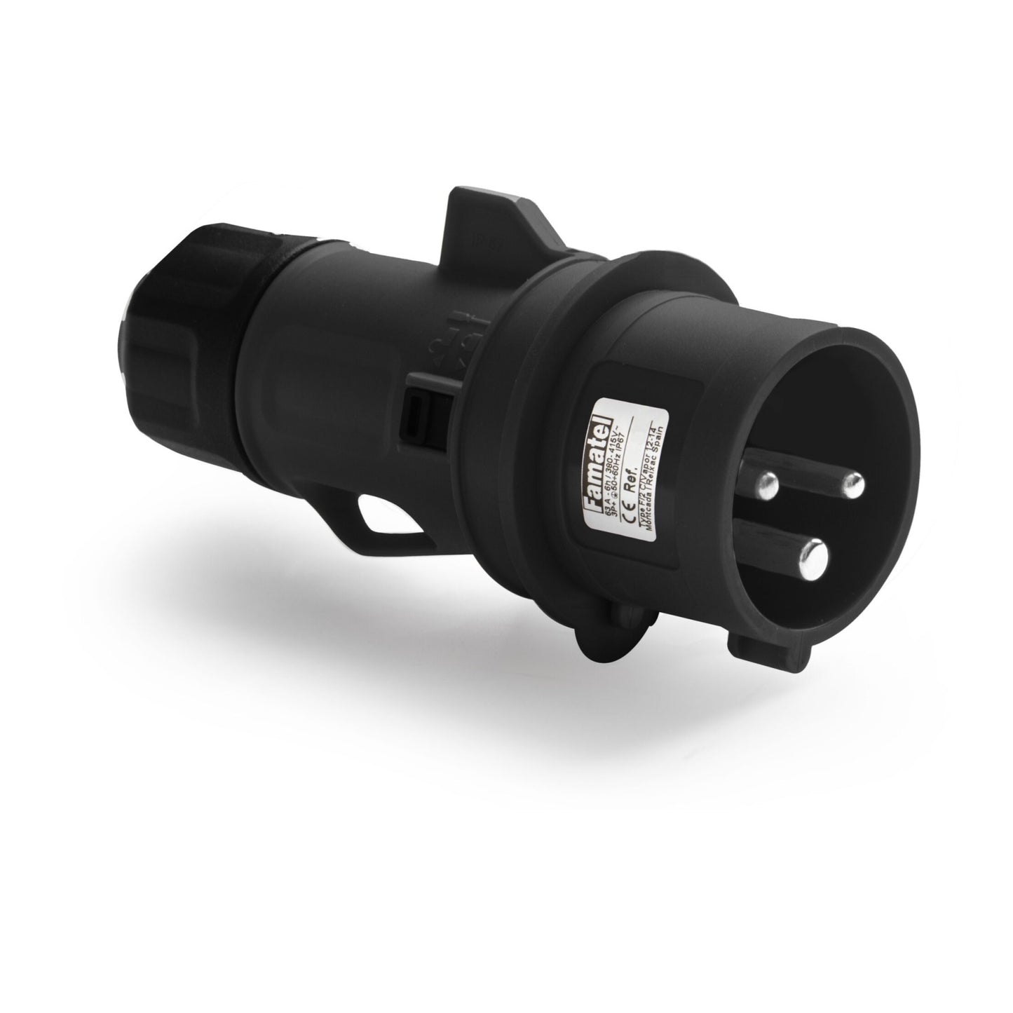Famatel 32A 2P+E 6h 240V Plug IP44 Black