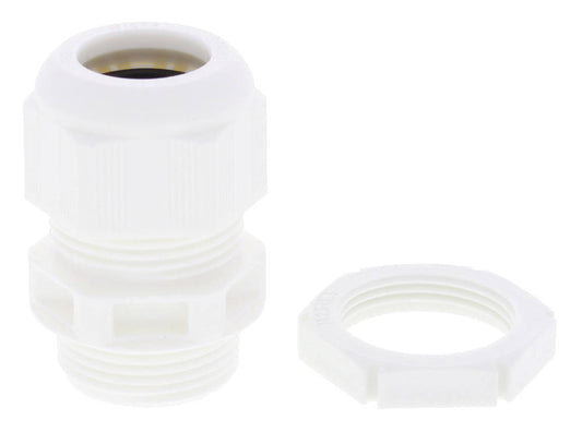 Wiska Sprint® GLP25 Plus Cable Gland with locknut IP68 White (Pack of 10)