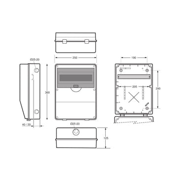 Famatel 17th Edition Caravan Hook Up 3 x 16A 2P+E Socket 3 x 10A RCBO DP 30mA 3 x MID Approved Meter