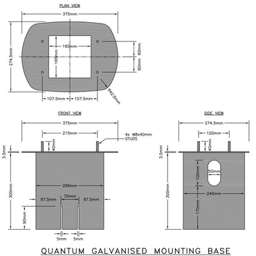 Rolec Quantum Galvanised Steel Ground Mounting Base