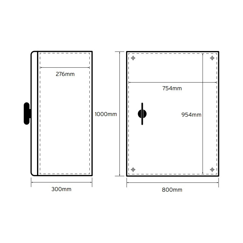 Niglon 1000 x 800 x 300mm IP66 Mild Steel Enclosure