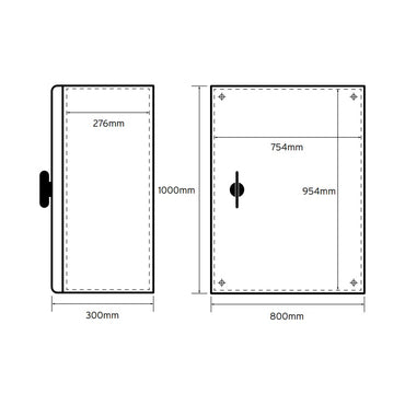Niglon 1000 x 800 x 300mm IP66 Mild Steel Enclosure