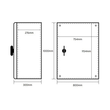 Niglon 1200 x 800 x 300mm IP66 Mild Steel Enclosure