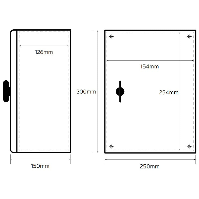 Niglon 300 x 250 x 150mm IP66 Mild Steel Enclosure
