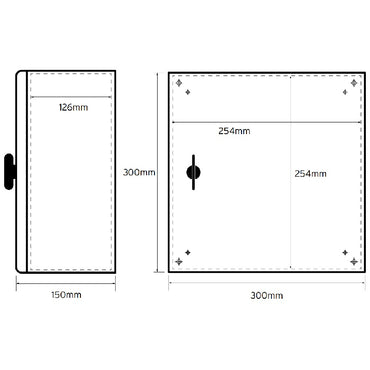 Niglon 300 x 300 x 150mm IP66 Mild Steel Enclosure