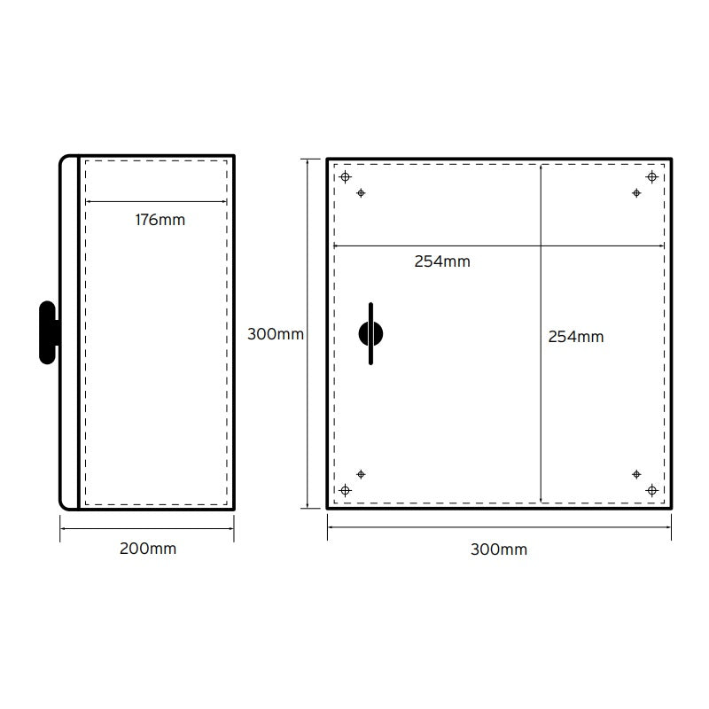 Niglon 300 x 300 x 200mm IP66 Mild Steel Enclosure
