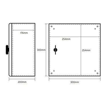 Niglon 300 x 300 x 200mm IP66 Mild Steel Enclosure
