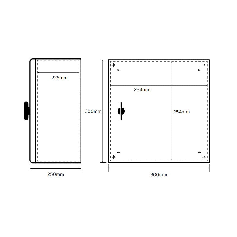 Niglon 300 x 300 x 250mm IP66 Mild Steel Enclosure
