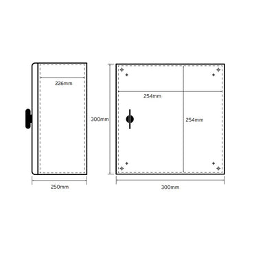 Niglon 300 x 300 x 250mm IP66 Mild Steel Enclosure