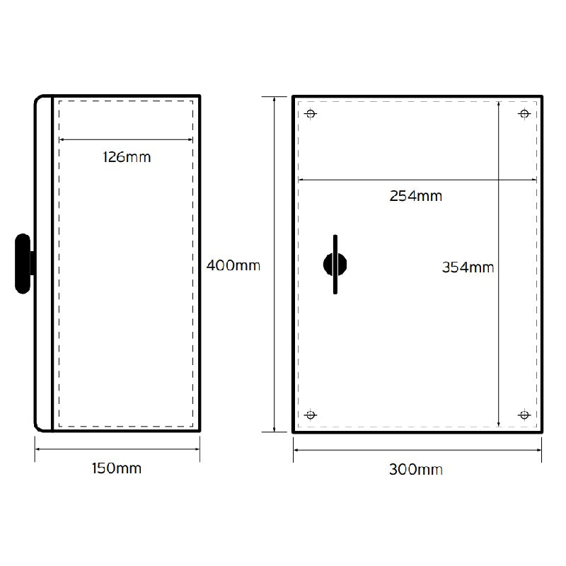 Niglon 400 x 300 x 150mm IP66 Mild Steel Enclosure