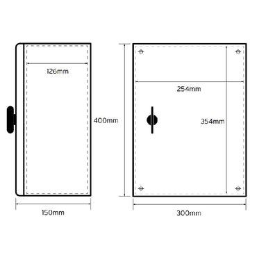 Niglon 400 x 300 x 150mm IP66 Mild Steel Enclosure