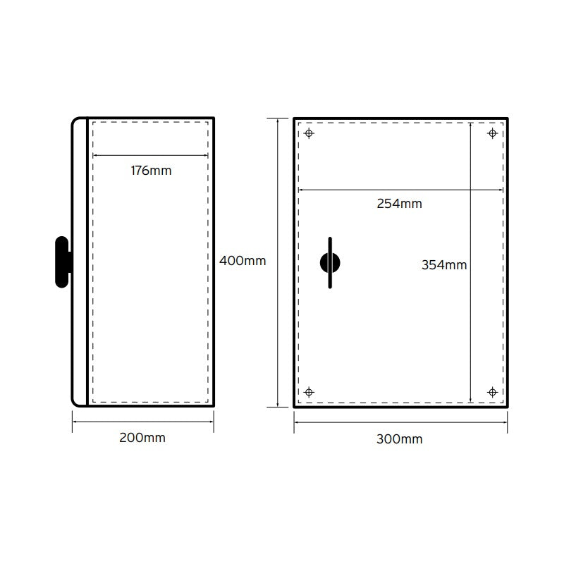 Niglon 400 x 300 x 200mm IP66 Mild Steel Enclosure