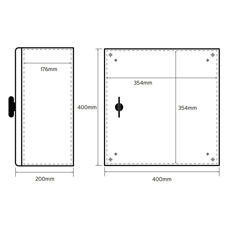 Niglon 400 x 400 x 200mm IP66 Mild Steel Enclosure