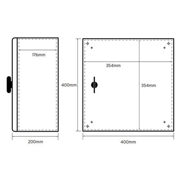 Niglon 400 x 400 x 200mm IP66 Mild Steel Enclosure