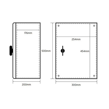 Niglon 500 x 300 x 200mm IP66 Mild Steel Enclosure