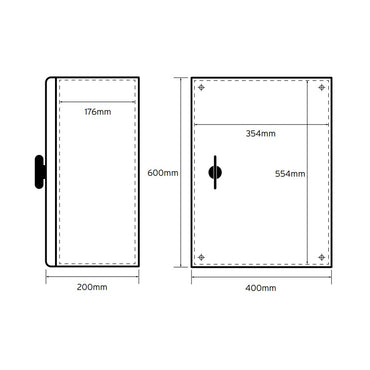 Niglon 600 x 400 x 200mm IP66 Mild Steel Enclosure